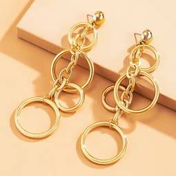 Punk Long Big Circle Link Chain Earrings for Women Hiphop Statement Large Drop Earrings Fashion 2021 Earring Jewelry Gift