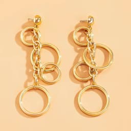 Punk Long Big Circle Link Chain Earrings for Women Hiphop Statement Large Drop Earrings Fashion 2021 Earring Jewelry Gift