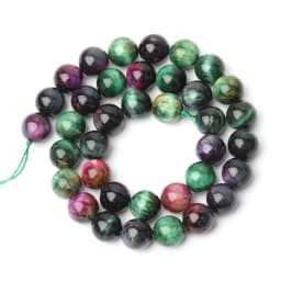 Natural Stone Multicolor Tiger Eye Round Loose Mineral Beads For Jewelry Making DIY Bracelet Accessories 15'' 4 6 8 10 12mm