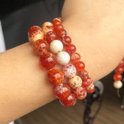Natural Stone 6 8 10mm Orange Fire Agates Round Loose Beads for Jewelry Making Diy Bracelet Necklace Accessories 15'' Wholesale