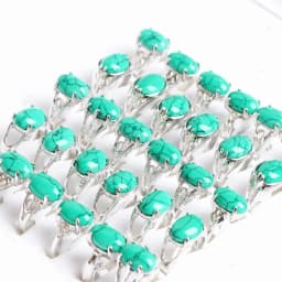 10Pcs/Lot Fashion Bohemian Natural Stone Rings Jewelry Men's Women's Rings Daily Party Jewelry Randomly Shipped