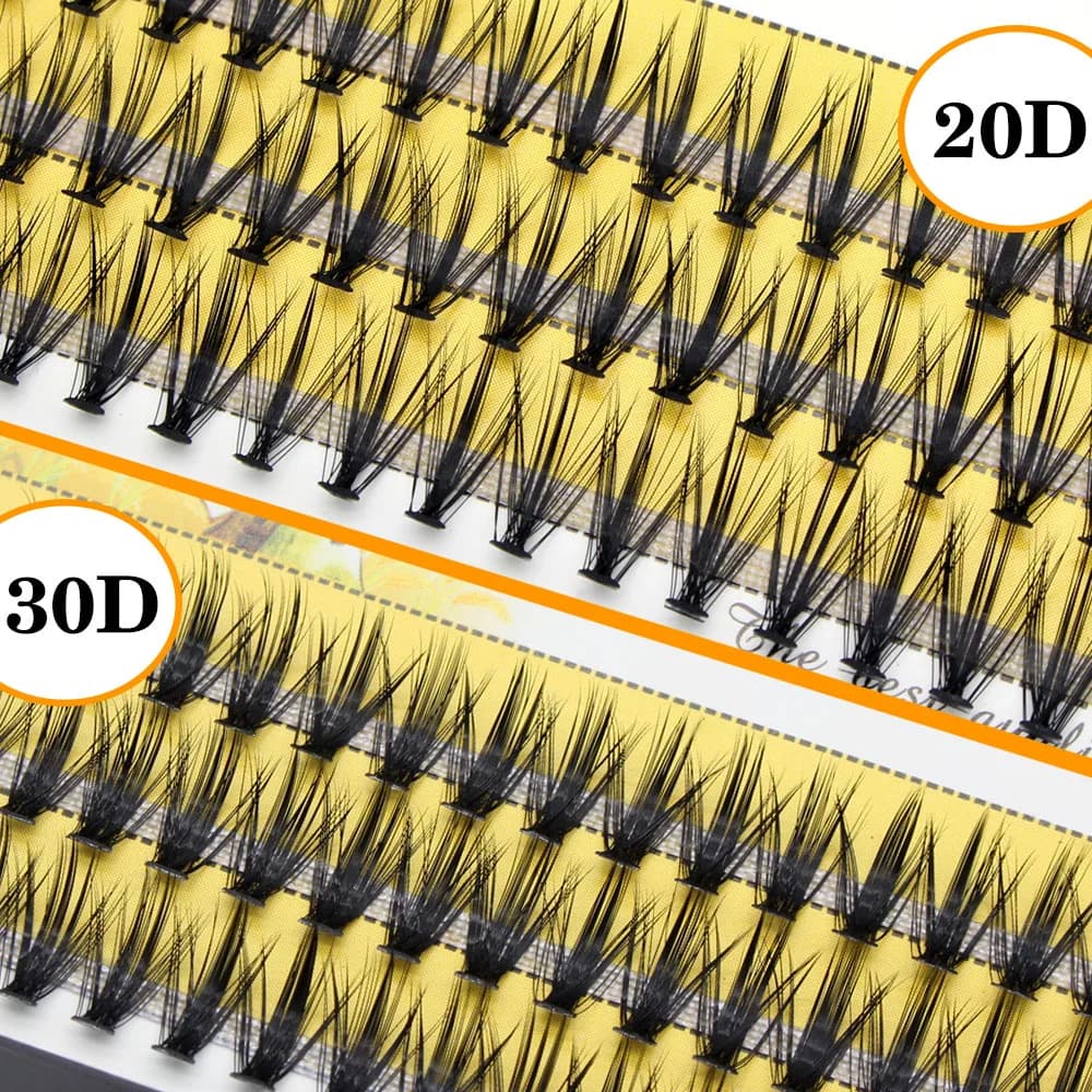 MUYD Black Hand Made Silk 20D/30D Individual Cluster Eyelashes Extension Natural DD Mink Lashes Soft Cilos 3D Volume