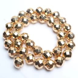 2/3/4/6/8/10mm Natural Faceted Hematite Beads Gold Silver Plated Round Loose Beads For Jewelry Making Diy Bracelet Accessories
