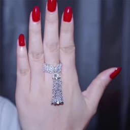 LXOEN Famous Brand Tassel Rings For Women Inlay Zirconia Adjustable Crown Ring Fashion bague