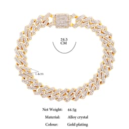 Hip Hop Iced Out Prong Cuban Link Chain Anklet For Women Gold Silver Color Prong Rhombus Cuban Anklets Bracelet Fashion Jewelry