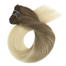 Moresoo Human Hair Bundles Wefts Sew in Blonde Black Ombre 100G/Set Remy Brazilian Straight Hair Bundles Invisible Extensions