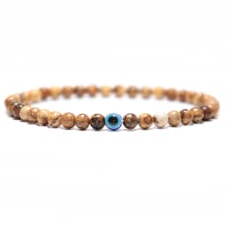 Minimalist Evil Eye Bracelet Men Female Charm 4mm Natural Stone Braslet Tiger Eyes Braclet For Male Yoga Jewelry Pulsera Hombre