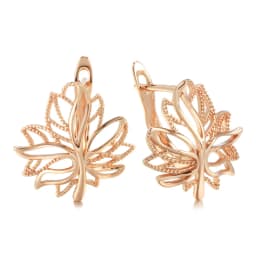 Kinel Hot Fashion Glossy Dangle Earrings 585 Rose Gold Simple Leaf Earrings For Women High Quality Daily Fine Jewelry