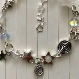 Handmade No. 8 ball star beaded dice bracelet coquettish y2k gothic bracelet