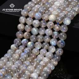 3A Natural Gray Moonstone Irisation Shiny Labradorite Fine Gems 4 6 8 10mm For Jewelry Making Diy Necklace Bracelet Accessory