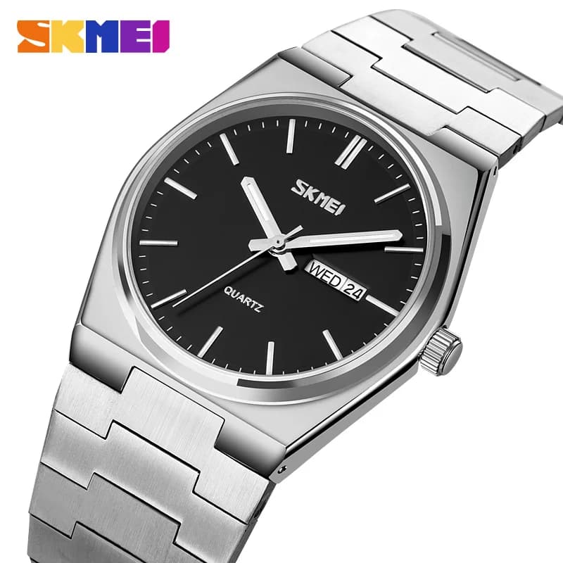 SKMEI 9288 Man reloj hombre Casual Quartz Clock Male Full Steel Time Week Sports Watch Mens Waterproof Business Wristwatches