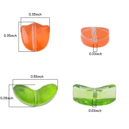 25Sets Jelly Powder Gradient Glass Tulip Petal Beaded Material DIY Handmade Bracelets, Earrings, Accessories, Hairpins