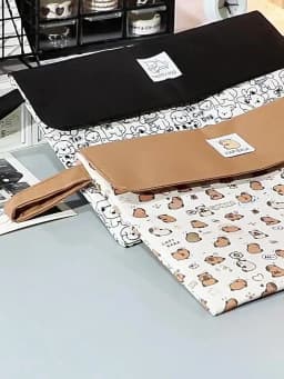Kapibala File Bag Student Stationery Bag Cartoon High Appearance Large Capacity Zipper Storage Bag