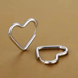 Fashion Minimalist Gold Color Stainless Steel Heart Earrings For Women Girl Simple Punk Hoop Earrings Piercing Korean Jewelry