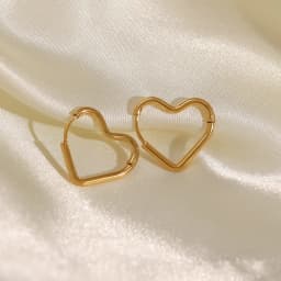 Fashion Minimalist Gold Color Stainless Steel Heart Earrings For Women Girl Simple Punk Hoop Earrings Piercing Korean Jewelry