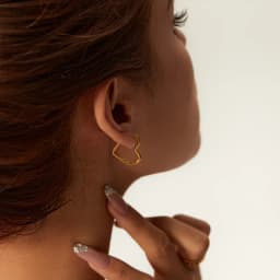 Fashion Minimalist Gold Color Stainless Steel Heart Earrings For Women Girl Simple Punk Hoop Earrings Piercing Korean Jewelry