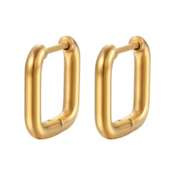 Fashion Minimalist Gold Color Stainless Steel Heart Earrings For Women Girl Simple Punk Hoop Earrings Piercing Korean Jewelry