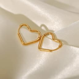 Fashion Minimalist Gold Color Stainless Steel Heart Earrings For Women Girl Simple Punk Hoop Earrings Piercing Korean Jewelry