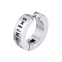 Mens Norse Viking Runes Ear Clips Earrings for Male Boys Gifts Jewelry, 13mm Stainless Steel Huggie Hoops No Peircing