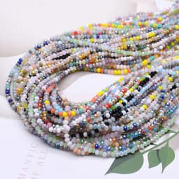 New Mixed AB color 2mm Czech crystal Glass Beads Rondelle Faceted Crystal Beads Needlework Loose Spacer Beads for Jewelry Making