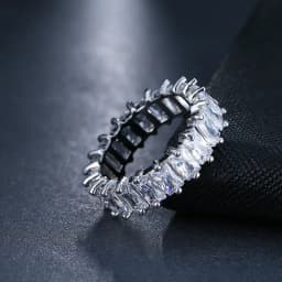 Ekopdee Luxury Band Zircon Rings For Women Eternity Promise CZ Crystal Finger Ring Engagement Wedding Jewelry Hot Sale Love Gift