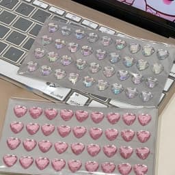 3D Heart Diamond Sticker Crystal Diy Handmade Material Desktop Decoration Phone Case Camera Kawaii Stickers Cup Laptop Decor