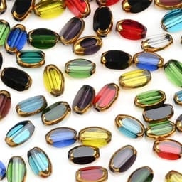 6mm Briolette Oval Glass Beads Plated Golden Color Crystal Loose Spacer Bead Diy Bracelet Necklace Beads Accessories