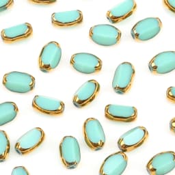 6mm Briolette Oval Glass Beads Plated Golden Color Crystal Loose Spacer Bead Diy Bracelet Necklace Beads Accessories
