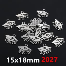 50pcs 9x14mm Year Number 2025 2026 2027 Pendant Charms DIY Jewelry Making Jewelry Finding Antique Silver Plated Accessories