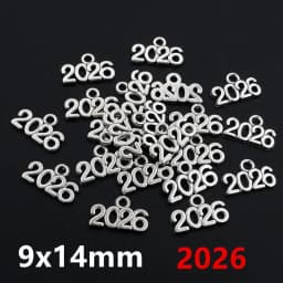 50pcs 9x14mm Year Number 2025 2026 2027 Pendant Charms DIY Jewelry Making Jewelry Finding Antique Silver Plated Accessories