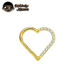 Heart Daith Pierced Nose Ring ASTM F136 Implantation Grade Diaphragm 16G Clicker Tragus Leather Earring Body Jewelry Wholesale