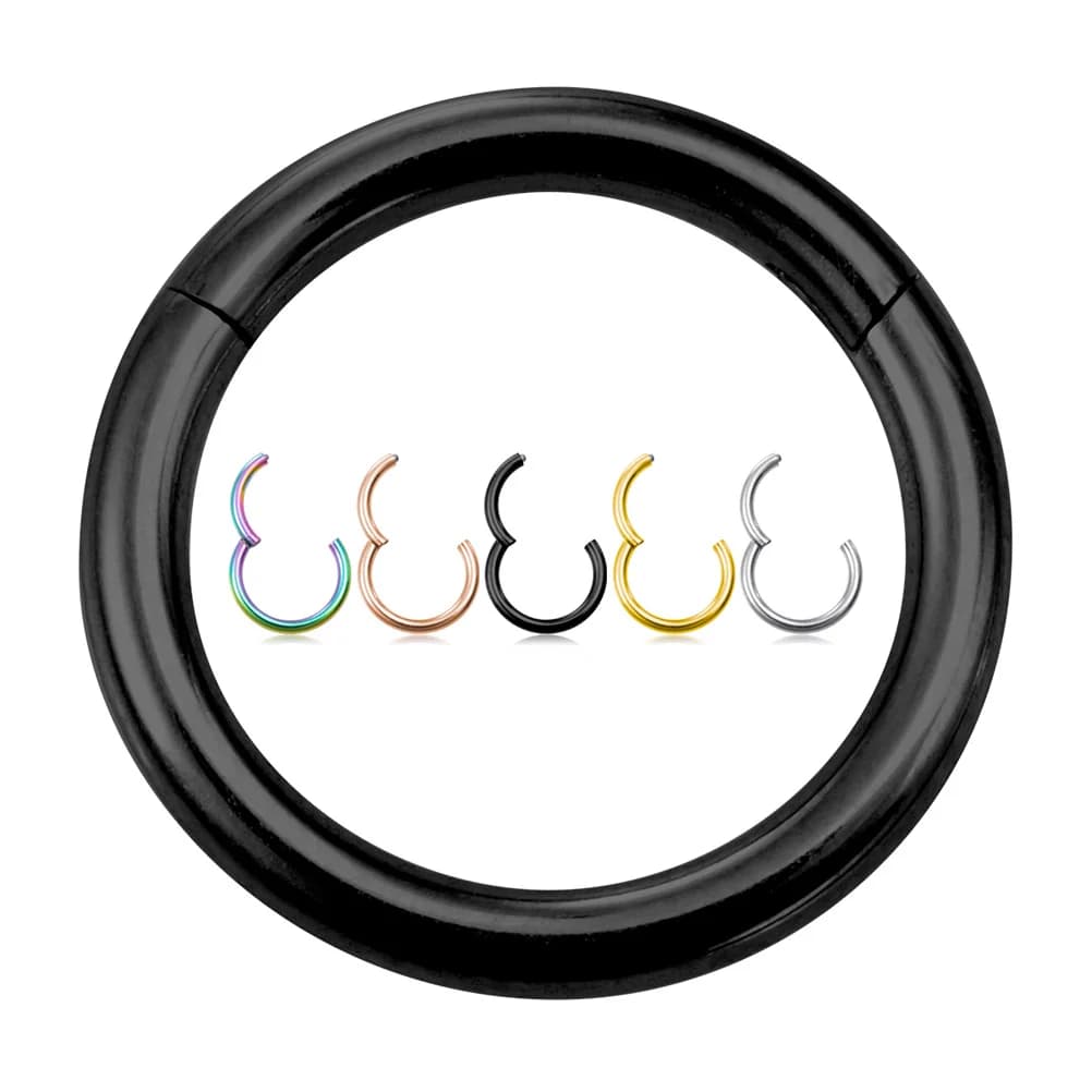 1pc 0.8-1.6mm Hinged Septum Clicker Segment Nose Ring Lip Ear Cartilage Ear Helix Body Jewelry Surgical Steel Piercing Ring Hoop