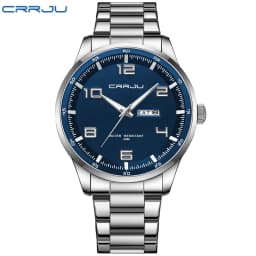 CRRJU Business Men Luxury Watches Stainless Steel Quartz Auto Date Clock with Luminous Hands Relogio Masculino