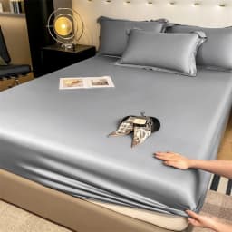 Natural Mulberry Silk Fitted Sheet Mattress Cover Queen King Size Customized Size Luxury High-End Silk Bedding Sheets