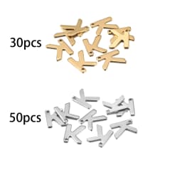 26/50pcs Stainless Steel Gold A-Z Letter Pendant Alphabet Charms Women Bracelet Earring For DIY Jewelry Pendant Making Supplies