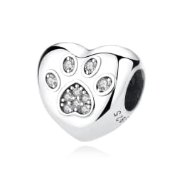 Original 925 Sterling Silver Charms Dog Cat Paw Print Love Pendant Beads Fit Brand Bracelet Necklaces Diy Jewelry For Women