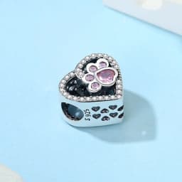 Original 925 Sterling Silver Charms Dog Cat Paw Print Love Pendant Beads Fit Brand Bracelet Necklaces Diy Jewelry For Women