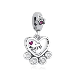 Original 925 Sterling Silver Charms Dog Cat Paw Print Love Pendant Beads Fit Brand Bracelet Necklaces Diy Jewelry For Women