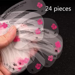 Reusable Eyebrow Stencil Set 3D Eye Makeup Stencils Eye Brow Grooming Template Card Drawing Guide Styling Shaping Tool with Rope