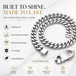 ULJ Punk Miami Cuban Link Men Hip Necklace 304 Stainless Steel Hip-Hop Female Male Bracelet Chain Ice Out Waterproof Jewelry