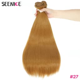 Straight Hair Bundles Synthetic Natural Hair Weaving Brown 613 Bundles Hair Extensions Ombre Red Blonde Weave Long Fake Hair