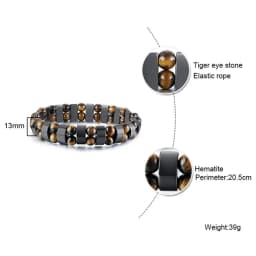 New Double Hematite Tiger's Eye Bracelets Men Tiger Eye Hematite Charm Bracelets for Women Natural Energy Stone Bracelet Jewelry