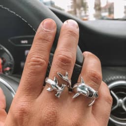 Vintage Shark Statement Rings For Men Women Adjustable Open Mouth Ring Jewelry Gift For Friends