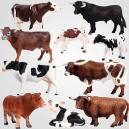 High quality Action Figure Simulation Animals Model Realistic Design Cattle Cow Bull Home Decor Educational Toys For Xmas Gift