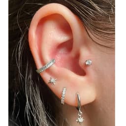 ASTM F136 Titanium Piercing Earrings Zircon Clicker Septum Nose Ring Conch Cartilage Tragus Helix Ear Piercing Body Jewelry 16G