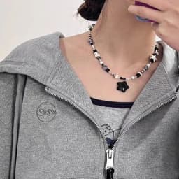 Korean Fashion Cow Star Pendant Necklace Punk Aesthetic Red Necklace For Women Y2K Choker Accessories Vintage Charm Jewelry