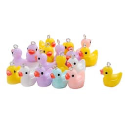 10pcs 18x21MM Cute Duck Resin Charms Earring Pendants for DIY Findings Necklace Keychain Bracelets Jewelry Making Accessories