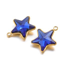 5Pcs Stainless Steel Star Glass Charms Pendants for DIY Fashion Jewelry Girl Gifts Necklace Materials Findings Bracelets Bulk