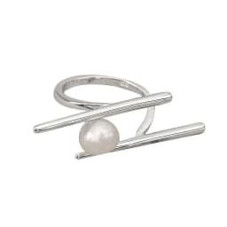 BFCLUB Silver Color Unique Pearl Ring For Women Jewelry Finger Open Vintage Handmade Ring Allergy For Party Birthday Gift
