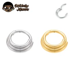 ASTM F136 Titanium Nose Piercing Segment Rings 3 Layer Nose Septum Ring Hoop 16G Ear Tragus Helix Clicker Earring Body Jewelry